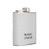 Aangepaste klassieke Faux Linen Silver Grey Heupfles (Rechts)