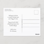 Aangepaste klassieke feestdag Groene Holly Red Ber Briefkaart (Achterkant)