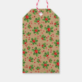 Aangepaste klassieke feestdag Groene Holly Red Ber Cadeaulabel (Achterkant)