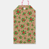 Aangepaste klassieke feestdag Groene Holly Red Ber Cadeaulabel (Achterkant)