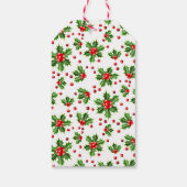 Aangepaste klassieke feestdag Groene Holly Red Ber Cadeaulabel (Achterkant)