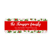 Aangepaste klassieke feestdag Groene Holly Red Ber Etiket (Voorkant)