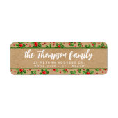 Aangepaste klassieke feestdag Groene Holly Red Ber Etiket (Voorkant)