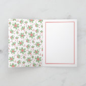 Aangepaste klassieke feestdag Groene Holly Red Ber Kaart (Binnen)