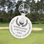 Aangepaste klassieke golfclub toernooi sleutelhanger<br><div class="desc">Deze sleutelhangers zijn ideaal voor alle golfclubtoernooien,  met een klassieke krans en golfbalontwerp. Personaliseer met de naam van het golftoernooi,  de clubnaam en het jaar. Ontworpen door Thisnotme©</div>