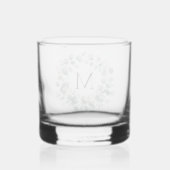 Aangepaste Klassieke Groene Eucalyptus Bladkrans Whisky Glas (Achterkant)
