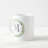 Aangepaste Klassieke Groene Laurel Krans Blad Patr Koffiemok (Voorkant links)