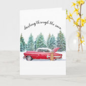 aangepaste klassieke kerstkaart winterscène kaart (Gele Bloem)