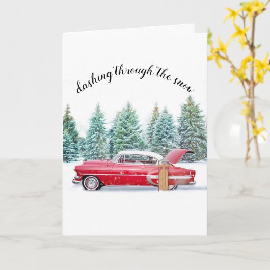 aangepaste klassieke kerstkaart winterscène kaart (Gele Bloem)