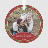 Aangepaste klassieke koppel foto onze 1e Kerstmis Ornament (achterkant)