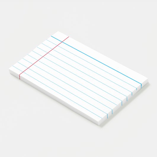 Aangepaste, klassieke, met blauwe voering aangebra post-it® notes (Schuin)