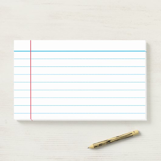 Aangepaste, klassieke, met blauwe voering aangebra post-it® notes (Op bureau)