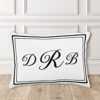 Aangepaste klassieke monogram calligrafie initiële accent kussen