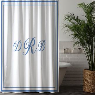 Aangepaste Klassieke Monogram Calligrafie Initiële Douchegordijn