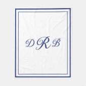 Aangepaste Klassieke Monogram Calligrafie Initiële Fleece Deken (Voorkant)