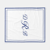 Aangepaste Klassieke Monogram Calligrafie Initiële Fleece Deken (Voorkant (Horizontaal))