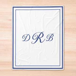Aangepaste Klassieke Monogram Calligrafie Initiële Fleece Deken
