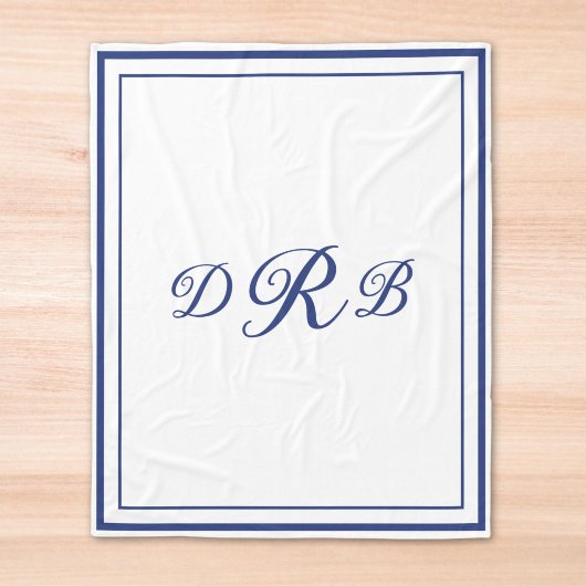 Aangepaste Klassieke Monogram Calligrafie Initiële Fleece Deken