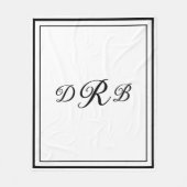 Aangepaste Klassieke Monogram Calligrafie Initiële Fleece Deken (Voorkant)