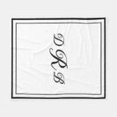 Aangepaste Klassieke Monogram Calligrafie Initiële Fleece Deken (Voorkant (Horizontaal))