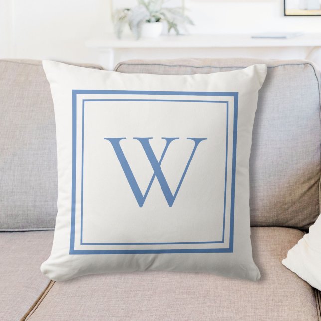 Aangepaste Klassieke Monogram Initiaal Naam Kussen (Creator heeft geüpload)