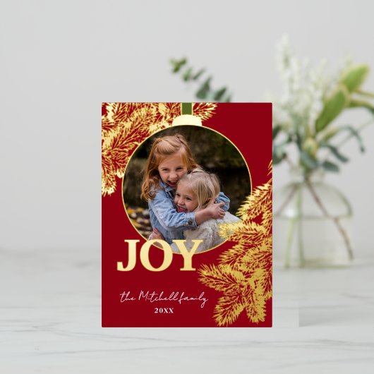 Aangepaste klassieke naalden voor pinebomen Gold Folie Feestdagen Briefkaart (Staand Voorkant)