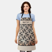 Aangepaste klassieke rococo patroonnaam schort (Gedragen)