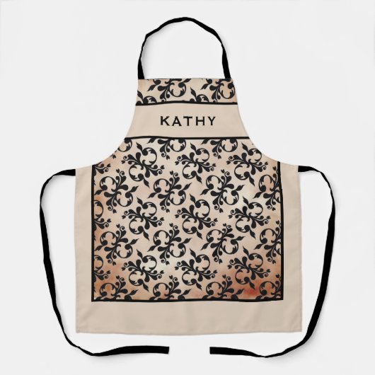 Aangepaste klassieke rococo patroonnaam schort (Voorkant)