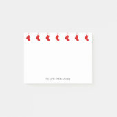Aangepaste klassieke Rode Kerstaking Vakantie Post-it® Notes (Voorkant)