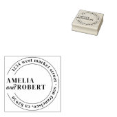Aangepaste Klassieke Ronde Bruiloft Retouradres Rubberstempel (Gestempeld)