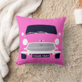 Aangepaste klassieke roze oude Britse mini-auto Kussen (Deken)