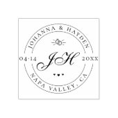 Aangepaste klassieke script-Initialen | De datum o Rubberstempel (Afrduk)