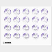 Aangepaste Klassieke set van Amethyst Paars Script Ronde Sticker (Vel)