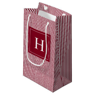 Aangepaste Klassieke Streep Elegante Monogram Klein Cadeauzakje