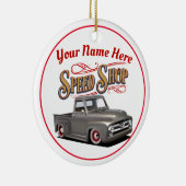 Aangepaste Klassieke truckwinkel Keramisch Ornament (Rechts)