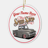 Aangepaste Klassieke truckwinkel Keramisch Ornament (Links)