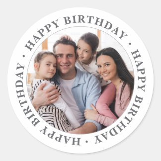 Aangepaste klassieke verjaardagsfoto ronde sticker