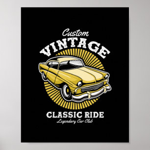 Aangepaste Klassieke Vintage Rituin Auto Club Poster