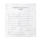 Aangepaste klassieke witte marmer om lijst uit te  notitieblok (Voorkant)