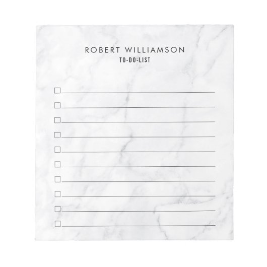 Aangepaste klassieke witte marmer om lijst uit te  notitieblok (Voorkant)