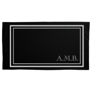 Aangepaste Klassieke witte monogram King-grootte Kussensloop