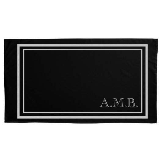 Aangepaste Klassieke witte monogram King-grootte Kussensloop (Voorkant)