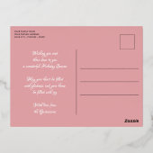 Aangepaste Klassieke witte naalden voor bomen Gold Folie Feestdagen Briefkaart (Achterkant)