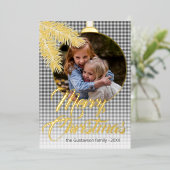 Aangepaste Klassieke witte naalden voor bomen Gold Folie Feestdagenkaart (Staand Voorkant)