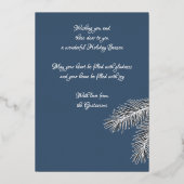 Aangepaste Klassieke witte naalden voor bomen Gold Folie Feestdagenkaart (Achterkant)