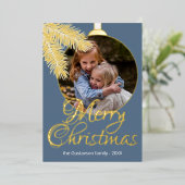 Aangepaste Klassieke witte naalden voor bomen Gold Folie Feestdagenkaart (Staand Voorkant)