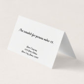 Aangepaste klassieke zelfstandaard die beeldscherm visitekaartje (Achterkant)