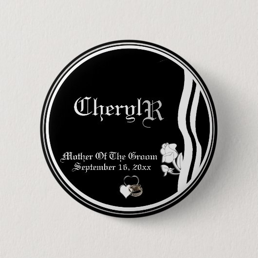 Aangepaste Klassieke zwarte en witte moeder van de Ronde Button 5,7 Cm (Voorkant)