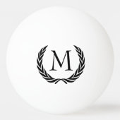 Aangepaste klassieke zwarte Laurel Wreatves Motif Pingpongbal (Voorkant)