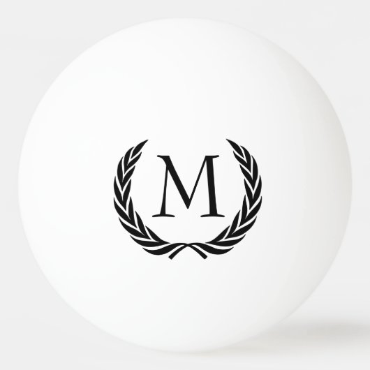 Aangepaste klassieke zwarte Laurel Wreatves Motif Pingpongbal (Achterkant)